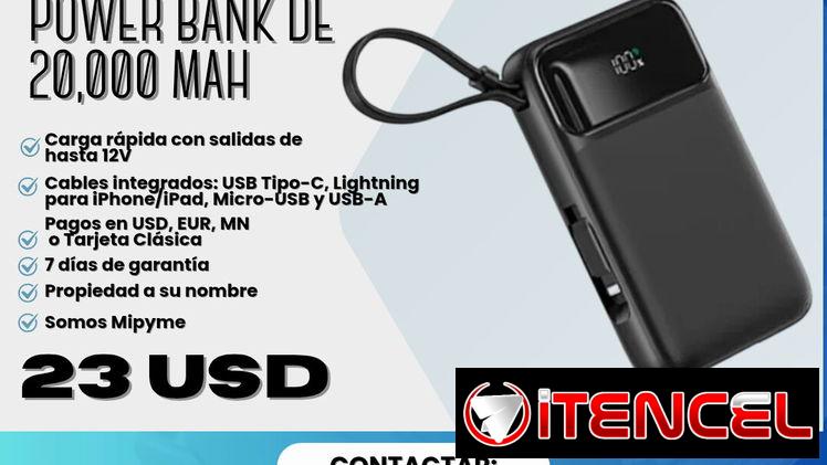 🔋⚡ ¡POWER BANK DE 20,000 mAh! ⚡🔋 💰 Precio: $23 🛡️ Garantía: 7 días