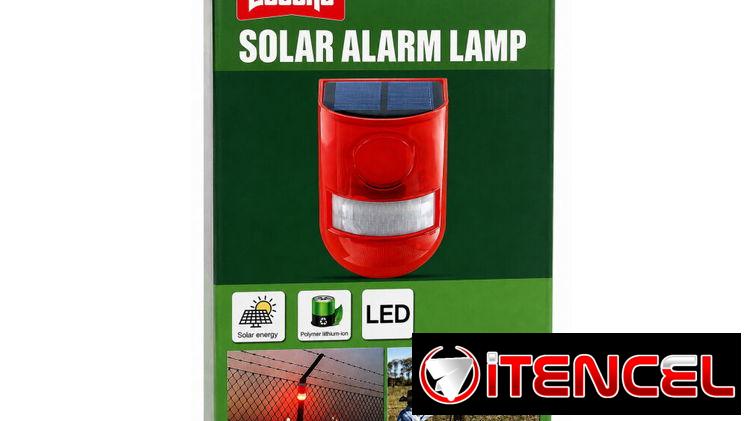 Alarma solar de luz y sonido con sensor de movimiento
