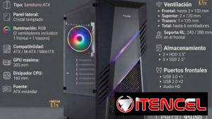 Chasis Gaming TooQ Biohazard ATX (Incluye 2 Fanes RGB y Frontal RGB)