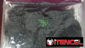 Tela de Araña Negra con Arañita Verde(TC,)