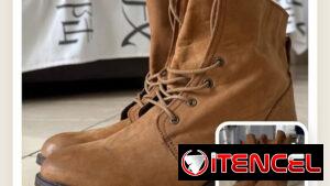 Botines de piel con cordones