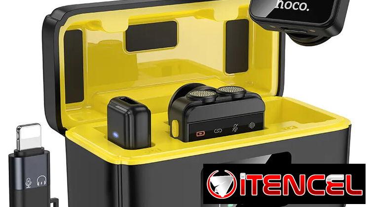 Hoco – L17 Micrófono Lavalier Inalámbrico Digital de Doble Micrófono (iPhone/Android)