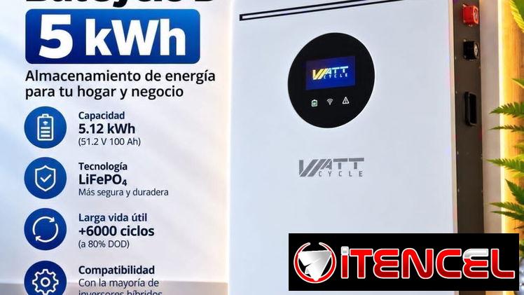 Batería de Litio WattCycle Tecnología LiFePO4 5.12 kWh Precio 1570 usd con transporte incluido 🚗