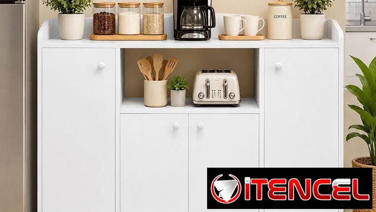 📢 Muebles modernos de madera (estante) para decorar cocina – comedor 🤍🤎 Importados.