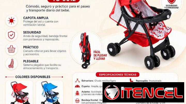 COCHE DE BEBÉ TC-0012. Cochecito
