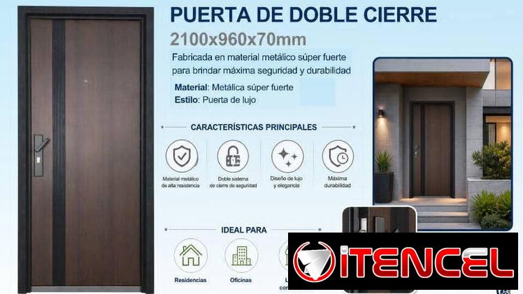 🚧 Puerta de Doble Cierre  📐 Medidas: 2100 x 960 x 70 mm 🏗️ Material: Metálica súper fuerte Estilo: Puerta de lujo 🚧 — foto 2