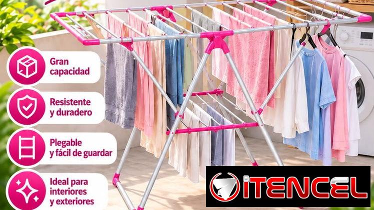 Tendedero de ropa plegable  Colores disponibles  🩷Rosado