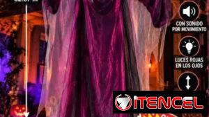 Bruja extra grande de 210 cm con luces, sonidos y sensores de movimiento🧙‍♀️🧹 lo más exclusivo y terrorífico para ti