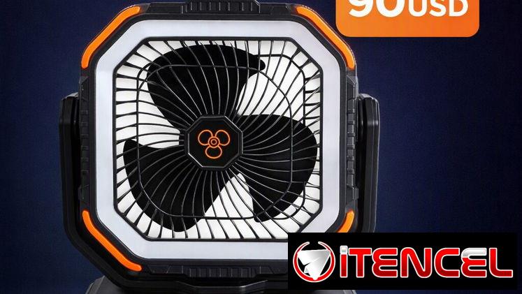 Q€ VENTILADOR RECARGABLE PORTÁTIL F22 CON LUZ LED 40000mAh