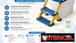 Asieto infantil para inodoro. Escalera con Asiento Reductor de Inodoro Infantil