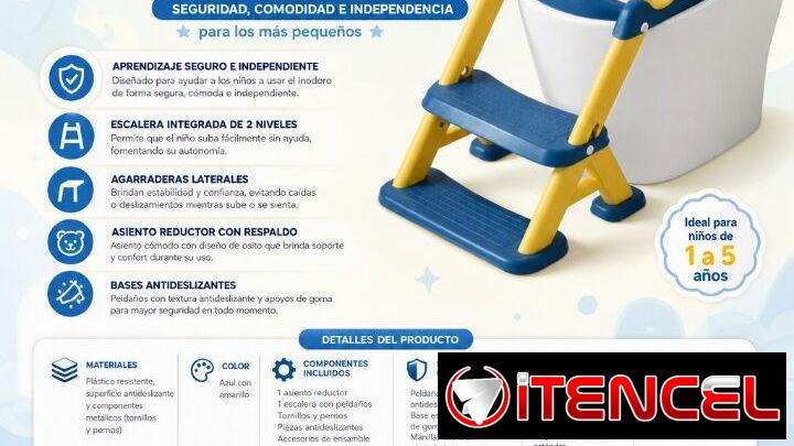 Asieto infantil para inodoro. Escalera con Asiento Reductor de Inodoro Infantil — foto 1