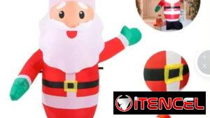 Muñeco Papá Noel inflable Mide:120cm Funciona conectado a la corriente Precio