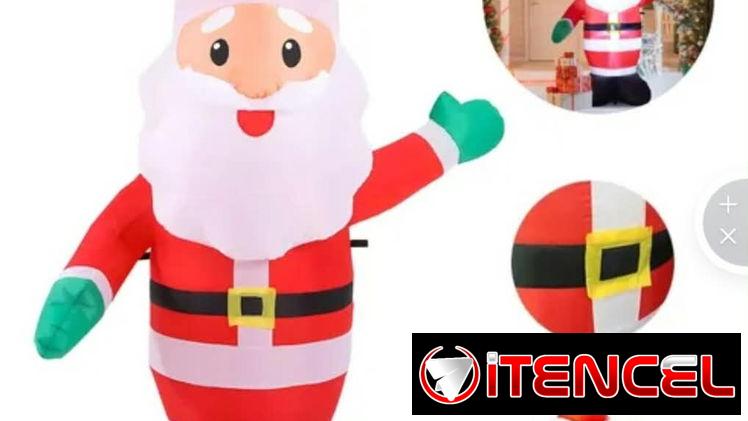 Muñeco Papá Noel inflable Mide:120cm Funciona conectado a la corriente Precio