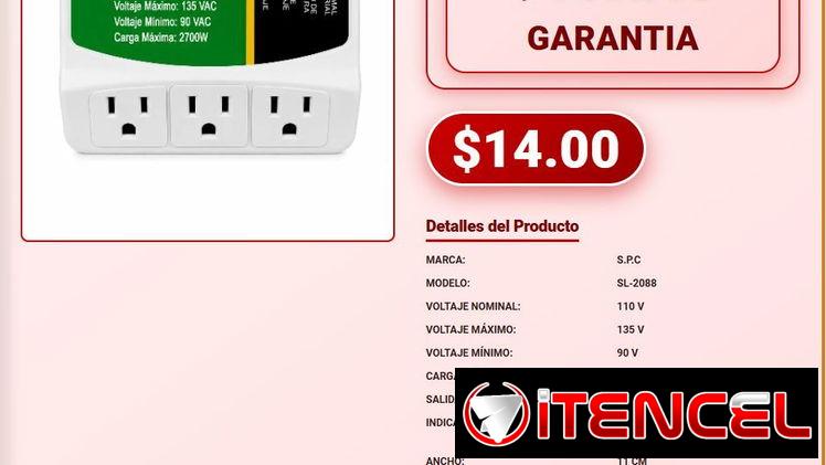 Protector de Voltaje S.P.C 3 Salidas con Carga de 2700W VPT-0028