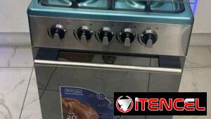 Cocina de gas 4 hornillas con magneto y luz en el horno