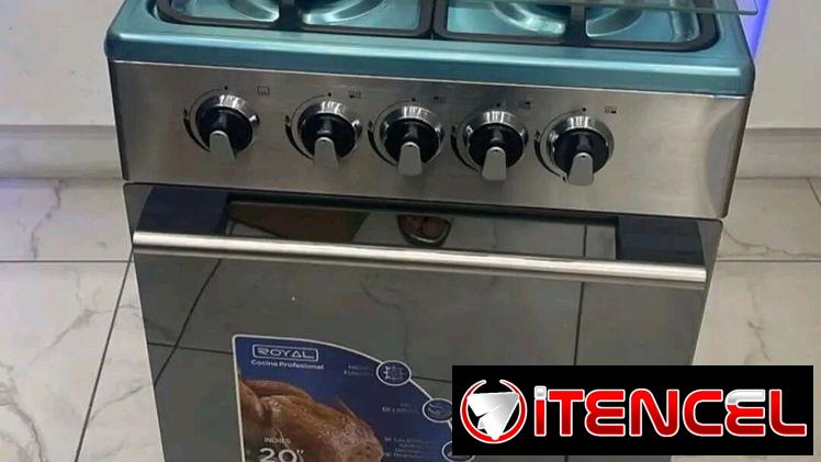 Cocina de gas 4 hornillas con magneto y luz en el horno