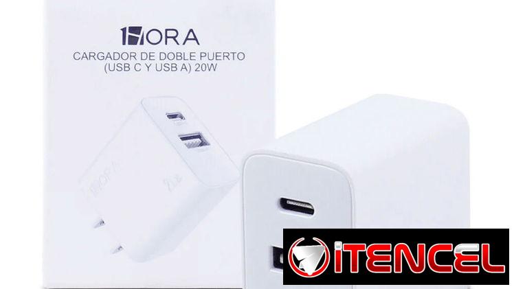 Cargador rápido para iPhone de 2 puertos y 20 W $4500