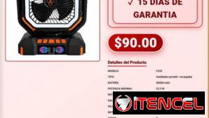 Ventilador Recargable F22S Bateria 40000mAh Garantia 15D Ventilador F22S 40000mAh Recargable Potencia 22.5W Max VPT-0179