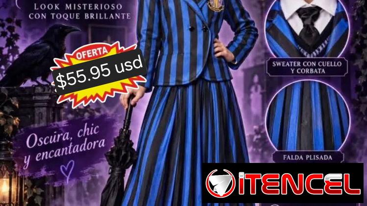 Disfraces de Merlina para niñas, peluca y mano realista — foto 1