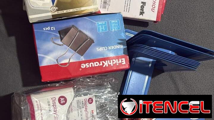 Portaminas, clips, presilladoras, porta tarjetas, álbum tarjetas,