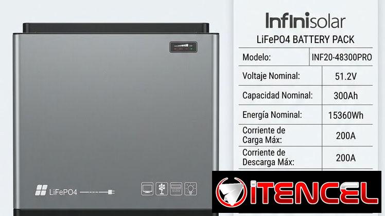 BATERÍA DE LITIO LiFePO4 INFINISOLAR 15kWh (300Ah)