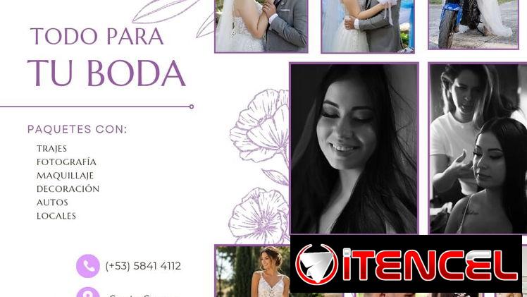 Servicios de bodas. Treajes maquillaje fotografía