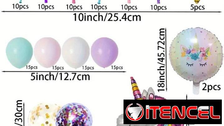 Set de globos de unicornio, revelación de sexo