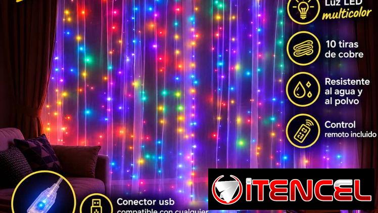 Cortinas de luz led: Medidas: 3×3 metros Colores: cálido, blanco y multicolor Funcionan conectadas a la 💚💔♥️🌸 — foto 3