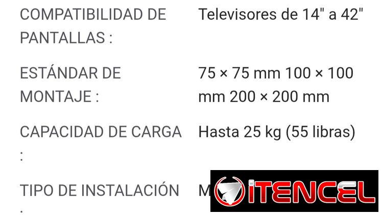 SOPORTE  PARA TV 14" A 42". Base de TV — foto 1