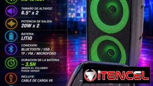 🎶 POTENCIA SONORA 🎶 6.5" BOCINA BLUETOOTH MS-1943T.. MENSAJERÍA CON FACTURA Y GARANTÍA. 📲 54833699