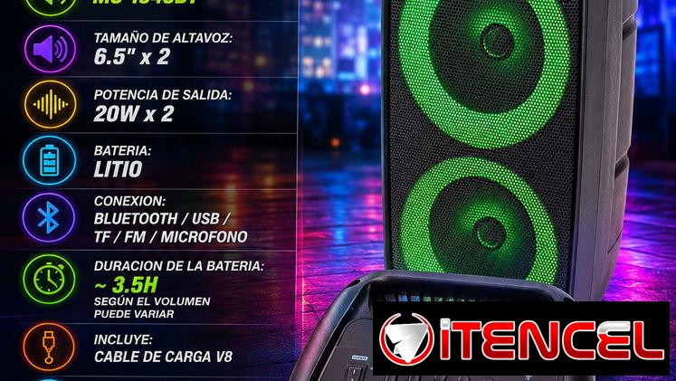 🎶 POTENCIA SONORA 🎶 6.5" BOCINA BLUETOOTH MS-1943T.. MENSAJERÍA CON FACTURA Y GARANTÍA. 📲 54833699