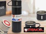 Termo metálico con tres tazas