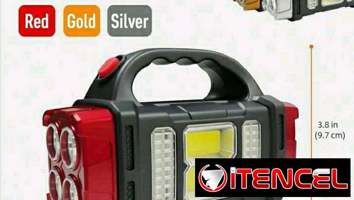 Linterna LED Recargable con Panel Solar