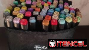 Plumones doble punta profesionales. 80pcs