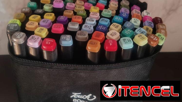 Plumones doble punta profesionales. 80pcs