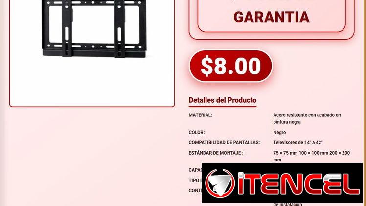 SOPORTE FIJO PARA TV 14″ A 42″ .
