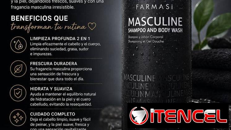 Shampoo y Body Wash MASCULINE 360ml🖤 Aroma cítricos y madera de cedro. Aceites de Argán, Sésamo y Macadamia — foto 3