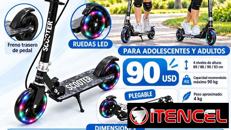 Patinete plegable Para adolescentes y adultos.
