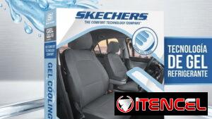 Skechers Fundas de asiento de automóvil, fundas de asiento de poliéster transpirable de alta calidad, color negro