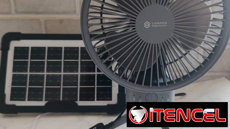 Ventilador recargable con panel 28cm de alto