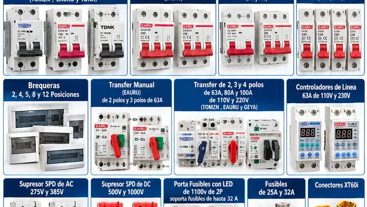 ✅Material Eléctrico Disponible , Cable , Breaker, SPD,Transfer,Controlador de Línea,Conectores,Brequeras,Portafusibles, — foto 1