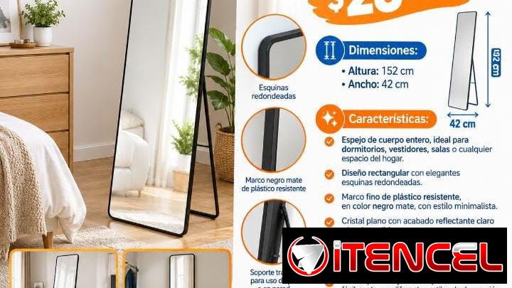 Oferta‼️Con Marco Negro / Espejo de Cuerpo Completo