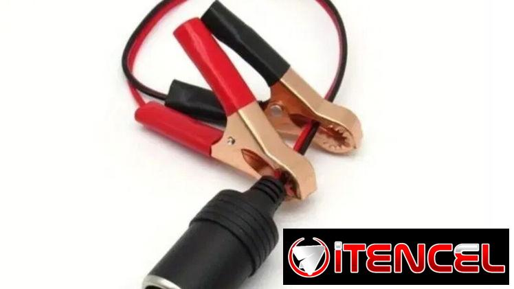 ADAPTADOR DE BATERÍA A TOMA DE ENCENDEDOR - CON PINZAS DE COCODRILO