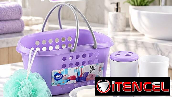 Set de baño Incluye: Esponja de baño Jabonera Porta cepillos Vaso Canasta organizadora en 3500 cup — foto 4