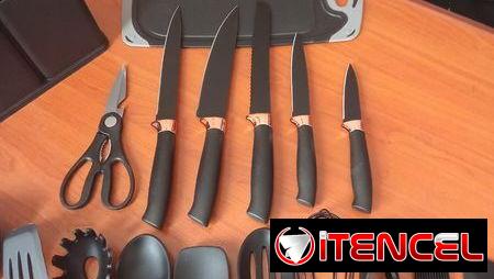 SET DE UTENSILIOS DE COCINA CON CUCHILLOS Y ORGANIZADOR CH-0366 VT# — foto 2