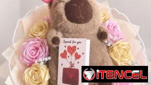 🧸 RAMO PERSONALIZADO CON PELUCHE Y ROSAS ETERNAS 🧸
