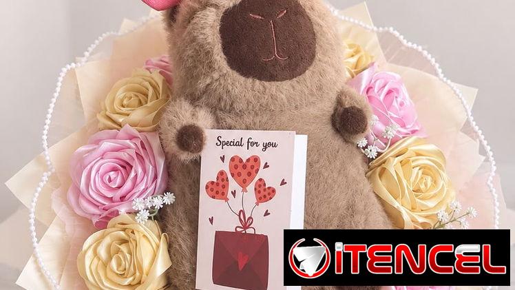 🧸 RAMO PERSONALIZADO CON PELUCHE Y ROSAS ETERNAS 🧸