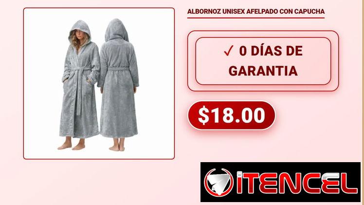 ALBORNOZ UNISEX AFELPADO CON CAPUCHA — foto 1