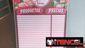 Cartel para precios