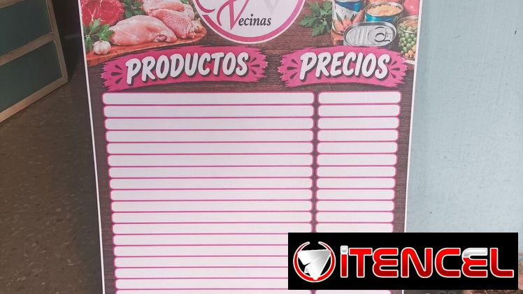Cartel para precios
